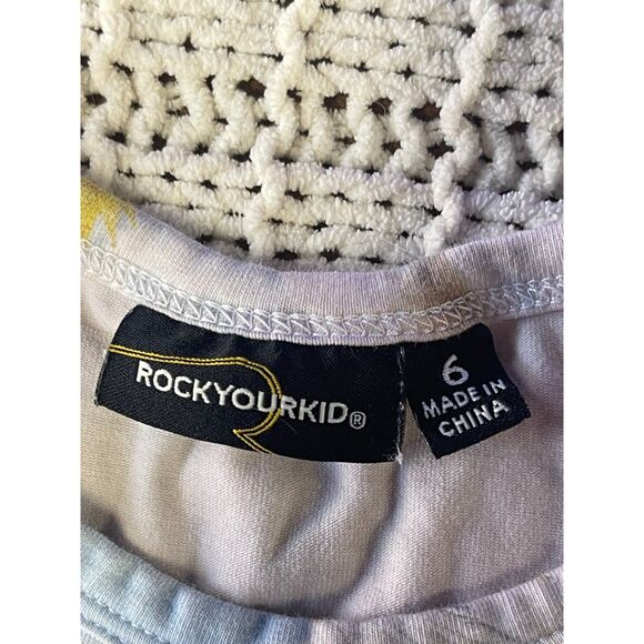 Rock Your Kid Girls’ Long Sleeve Dress – Size 6, Swan & Rainbow Print, Cotton - Picture 6 of 7